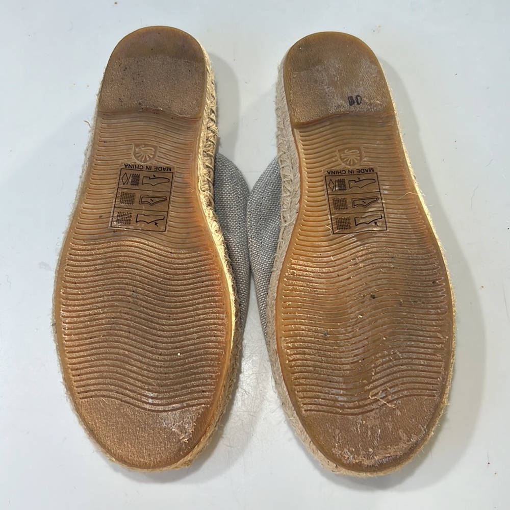 Soludos Rainbow Bright Embroidered Flat Espadrilles Chambray Blue Tan Jute 6.5 - Picture 5 of 6